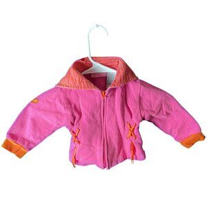 Kids‎ Headquarters Girls Pink & Orange Fleece  Striped  Jacket Size 2/2T